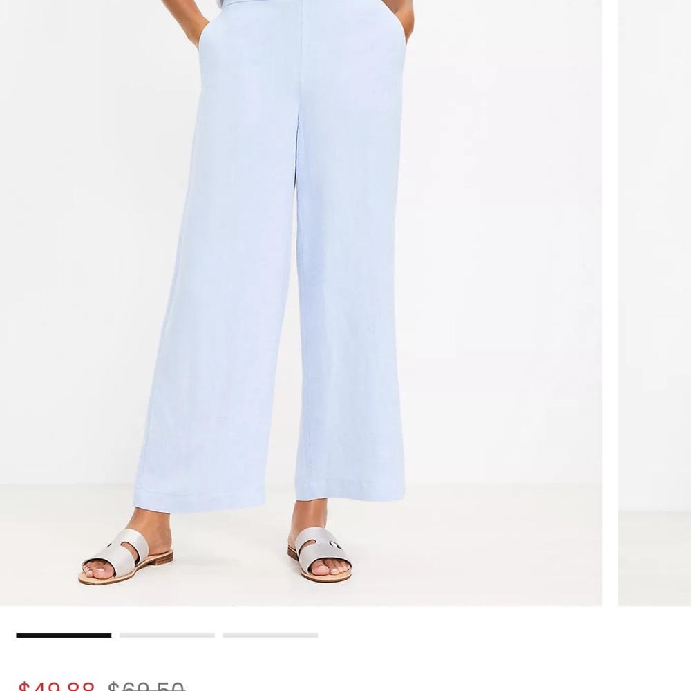LOFT Sky Blue Wide-Leg Pants
